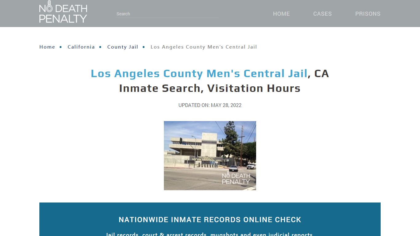 Los Angeles County Men's Central Jail, CA Inmate Search, Visitation Hours